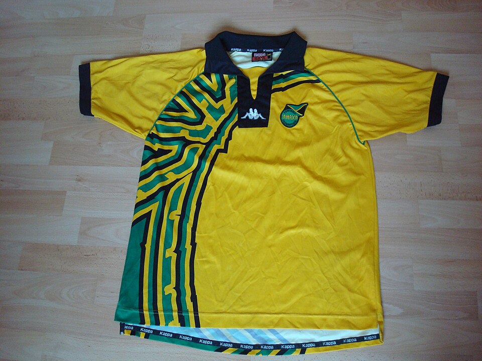 Front of the Jamaica 1998 home football shirt