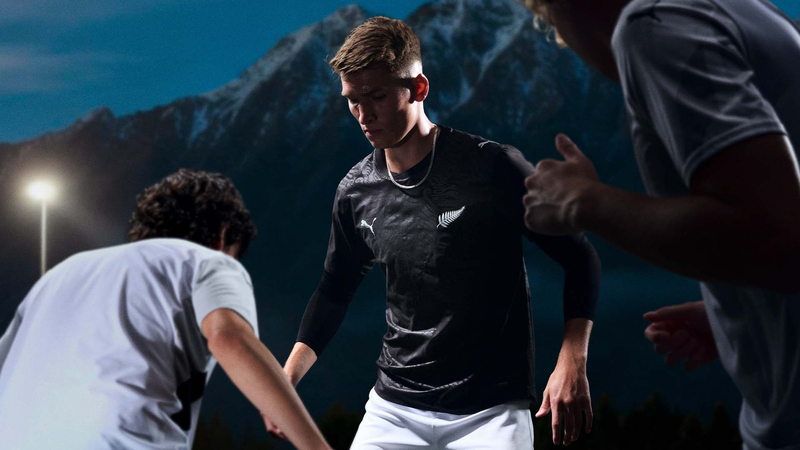 Front of the New Zealand 2026 home football shirt