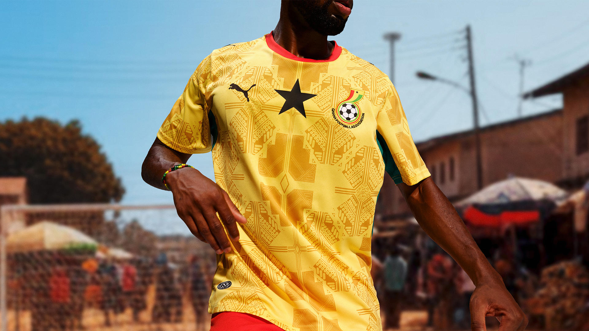 Front of the Ghana 2026 away football shirt