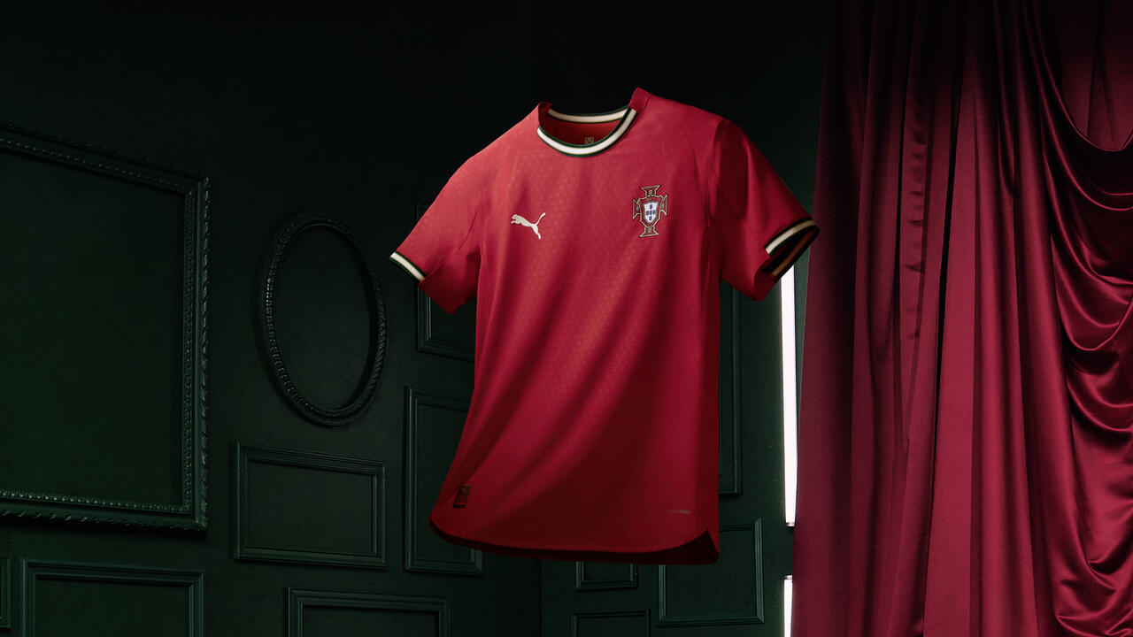 Front of the Portugal 2025 home football shirt