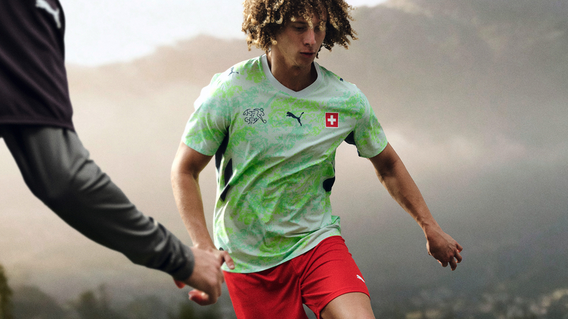 Front of the Switzerland 2026 away football shirt