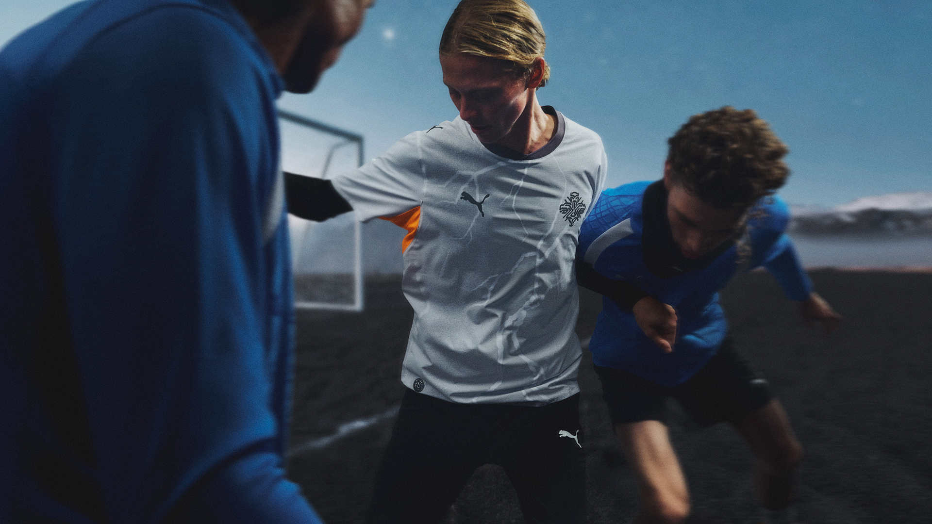 Front of the Iceland 2026 away football shirt